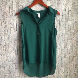 Sheer green tank top